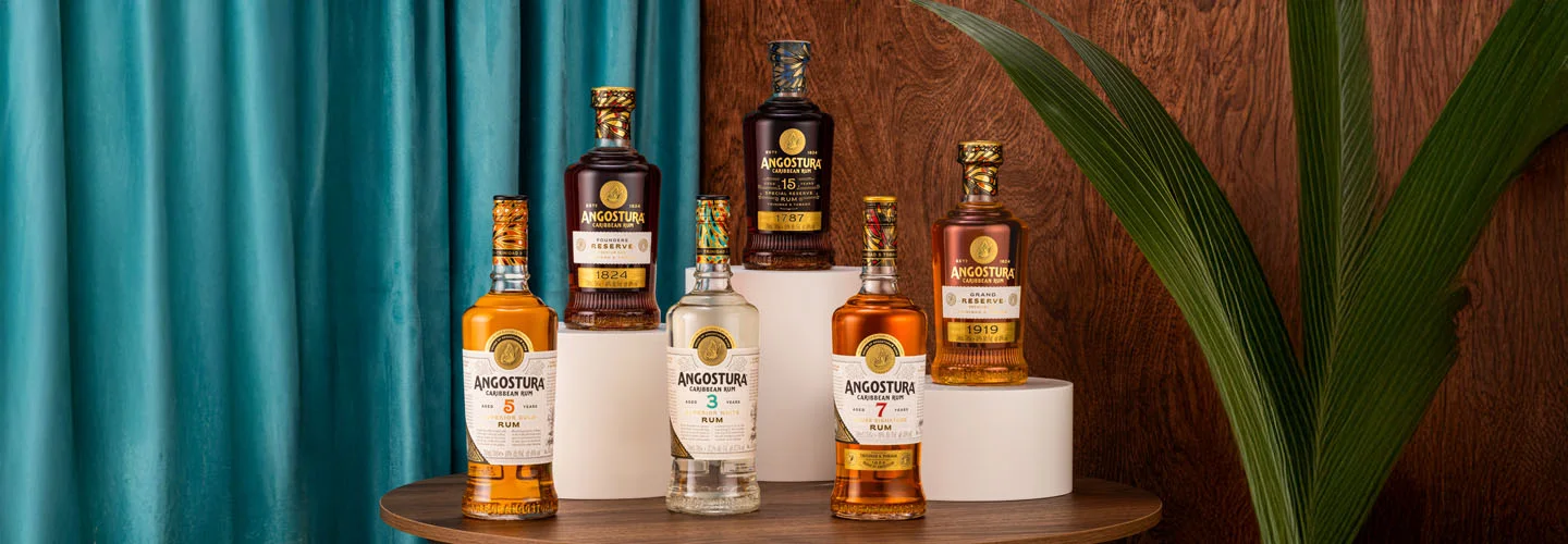 The Angostura premium rum range: 3, 5 and 7 year, 1824, 1787 and 1919